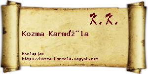 Kozma Karméla névjegykártya