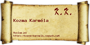 Kozma Karméla névjegykártya