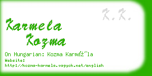 karmela kozma business card